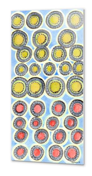 Yellow and Red Sunshine Pattern  Metal prints by Heidi Capitaine