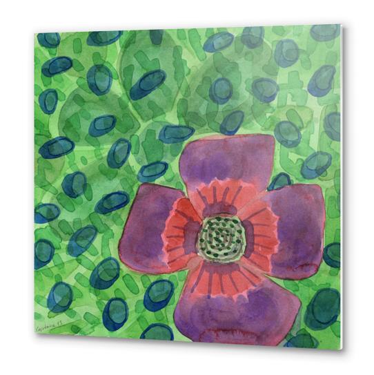 Single Purple Flower Metal prints by Heidi Capitaine