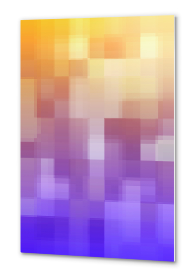 graphic design geometric pixel square pattern abstract background in purple blue orange Metal prints by Timmy333
