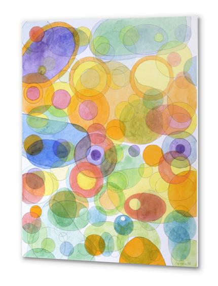 Vividly interacting Circles Ovals and Free Shapes Metal prints by Heidi Capitaine