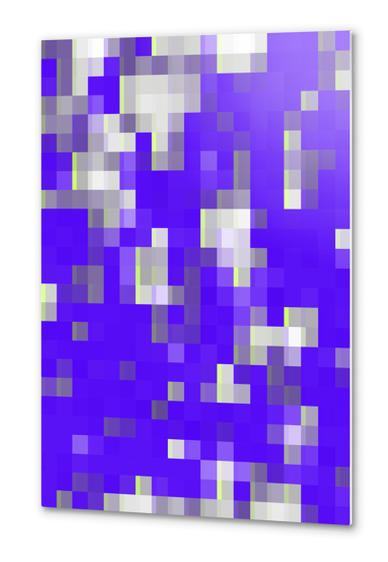 graphic design geometric pixel square pattern abstract background in purple Metal prints by Timmy333