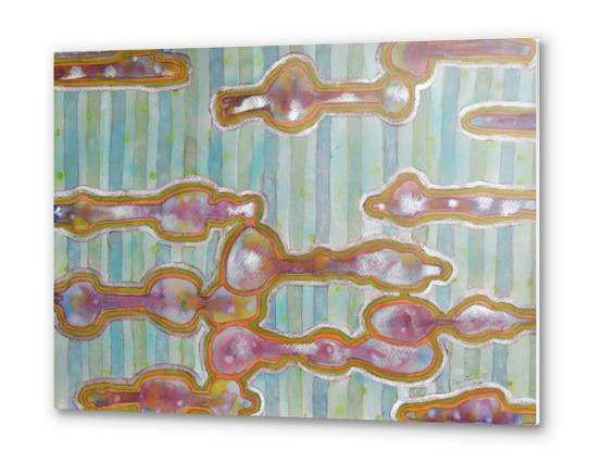 Iridescent Splashes and Stripes Metal prints by Heidi Capitaine