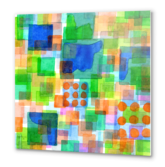 Playful Squares  Metal prints by Heidi Capitaine