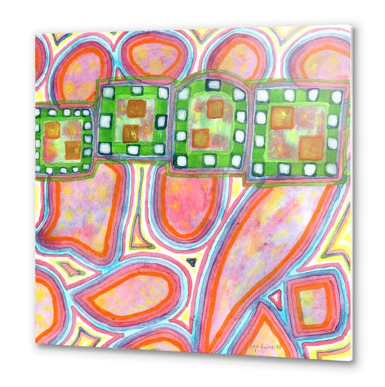 Green Band over Red Cells  Metal prints by Heidi Capitaine