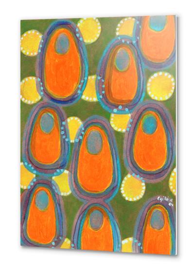 Red Eggs with Blue Fillings Metal prints by Heidi Capitaine