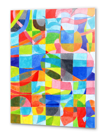 Grid with integrated Bizarre Shapes  Metal prints by Heidi Capitaine