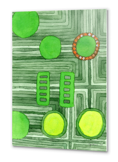 Embedded in Green  Metal prints by Heidi Capitaine