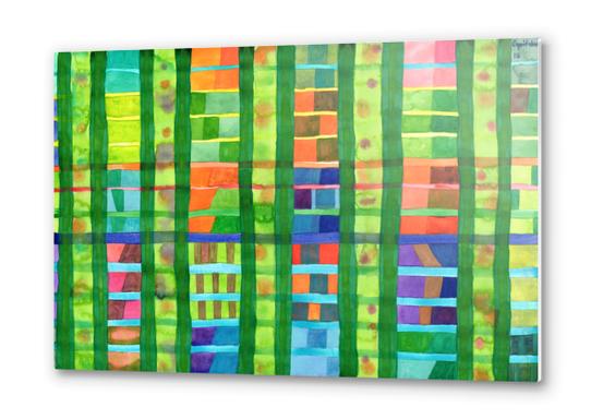 Colored Fields With Bamboo  Metal prints by Heidi Capitaine