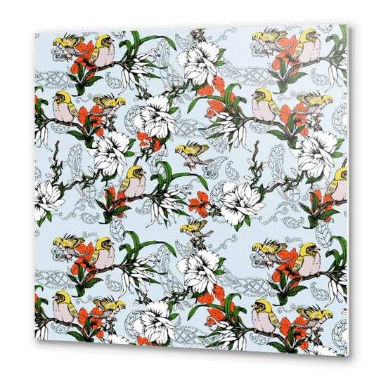 The Birds and the Paisley Garden Metal prints by mmartabc