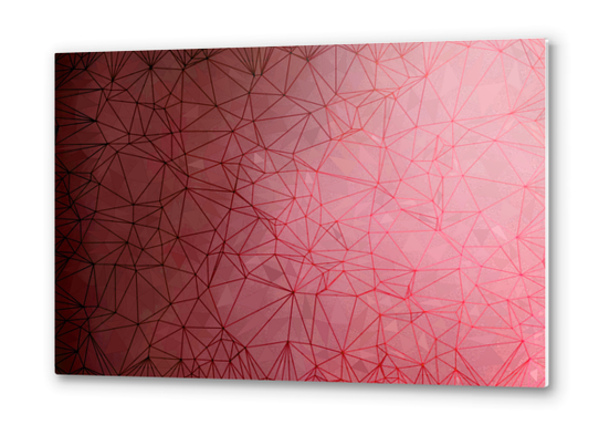 fractal graphic design geometric line pattern abstract background in red Metal prints by Timmy333