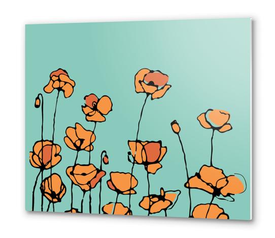 American Poppies 1 Metal prints by Vic Storia