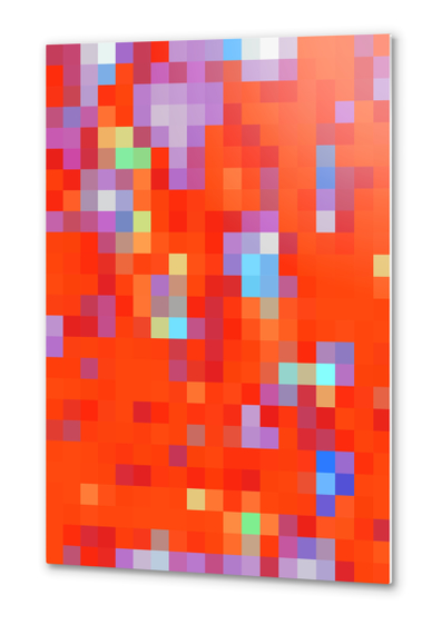 geometric pixel square pattern abstract background in red blue Metal prints by Timmy333