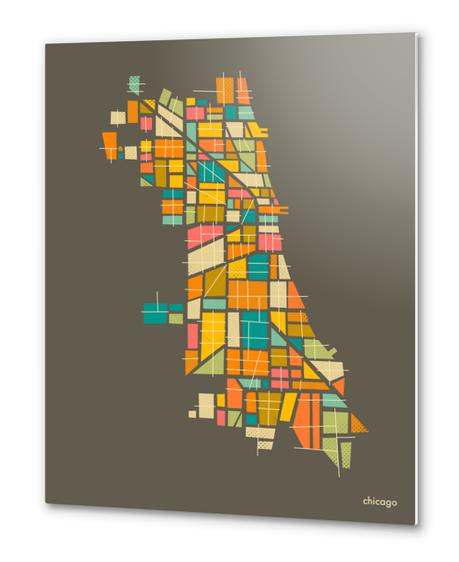 CHICAGO NEIGHBORHOODS Metal prints by Jazzberry Blue