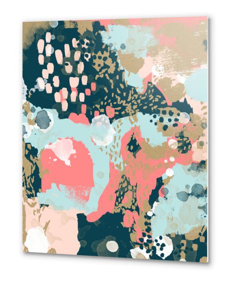 Eisley - Modern fresh abstract painting in bright colors perfect for trendy girls decor college Metal prints by Charlotte Winter