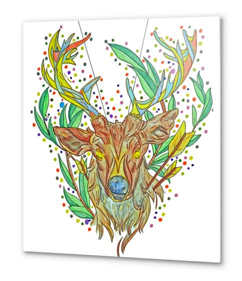 Colorful deer Metal prints by RomArt