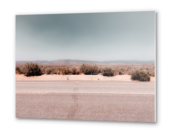 Road in the desert with blue sky in California USA Metal prints by Timmy333