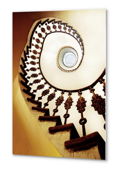 Spiral staircase in warm colours Metal prints by Jarek Blaminsky