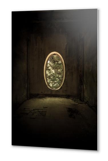 Old forgotten room with oval window Metal prints by Jarek Blaminsky