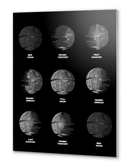 The Death Star Moon phase Metal prints by TenTimesKarma