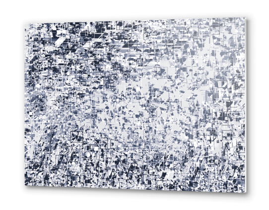 geometric shape texture abstract background in black and white Metal prints by Timmy333