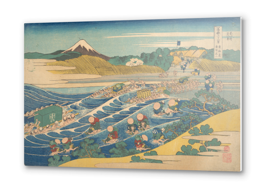The Fuji Seen from Kanaya on the Tokaido Metal prints by Katsushika Hokusai