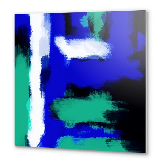 blue green and white painting texture  Metal prints by Timmy333