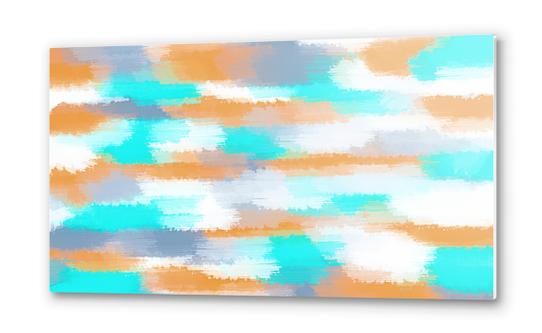 orange and blue painting abstract  Metal prints by Timmy333