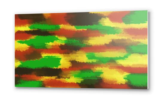 green red yellow and brown painting abstract  Metal prints by Timmy333