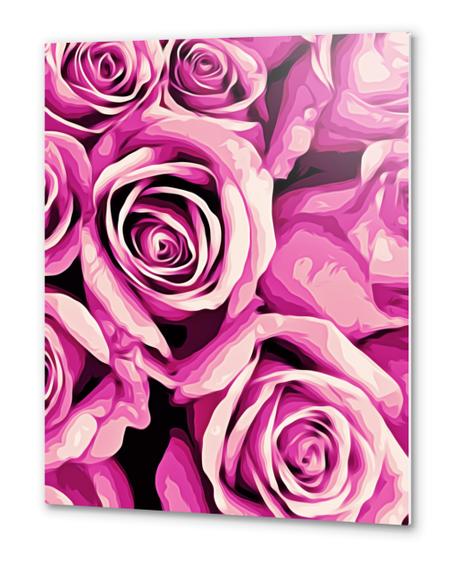 pink roses texture background Metal prints by Timmy333