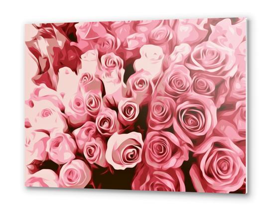 fresh pink roses texture background Metal prints by Timmy333