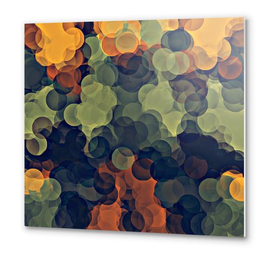 yellow green and brown circle pattern abstract background Metal prints by Timmy333