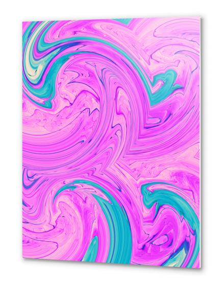 pink and blue spiral painting texture abstract background Metal prints by Timmy333