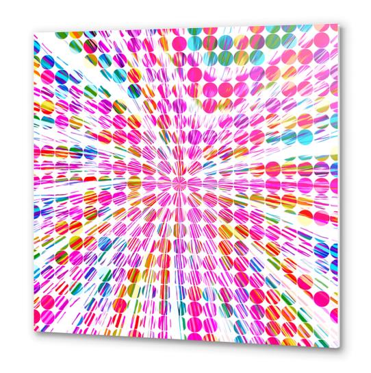 pink blue and yellow circle pattern  Metal prints by Timmy333