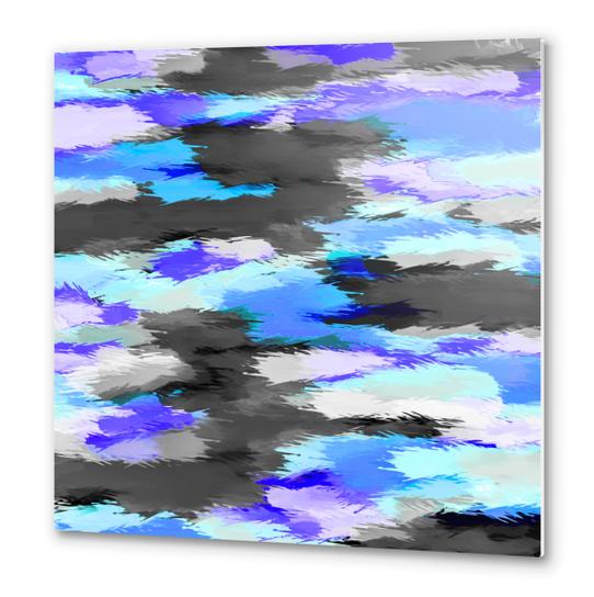 purple blue and black painting texture abstract background Metal prints by Timmy333