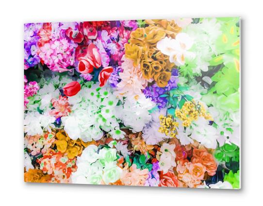 drawing and painting colorful flowers background Metal prints by Timmy333