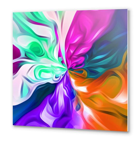 pink purple orange blue and green spiral painting abstract background Metal prints by Timmy333