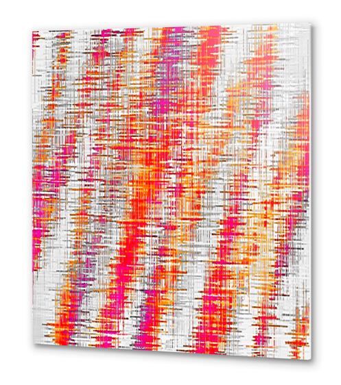 orange red and pink painting texture abstract with white background Metal prints by Timmy333