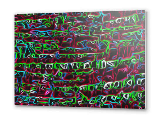 psychedelic painting texture abstract pattern background in red blue green black Metal prints by Timmy333
