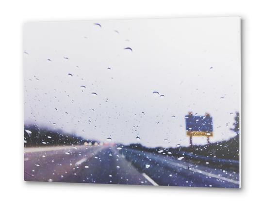 on the road with the rain storm Metal prints by Timmy333