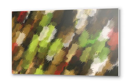 psychedelic graffiti camouflage painting abstract in green brown and red Metal prints by Timmy333