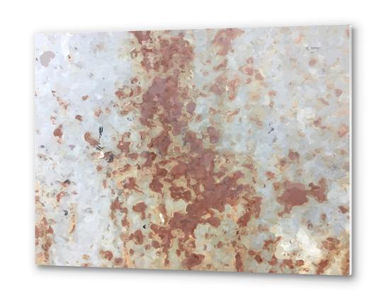 brown rusty surface with blue background Metal prints by Timmy333