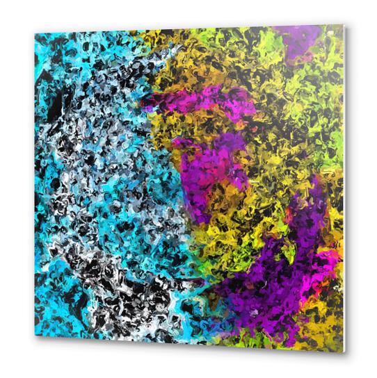 psychedelic graffiti painting abstract in pink yellow blue green Metal prints by Timmy333
