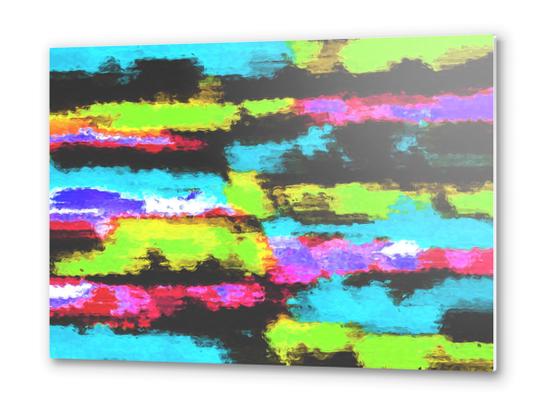 graffiti splash painting abstract in blue green pink black Metal prints by Timmy333