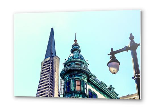 pyramid building and vintage style building at San Francisco, USA Metal prints by Timmy333