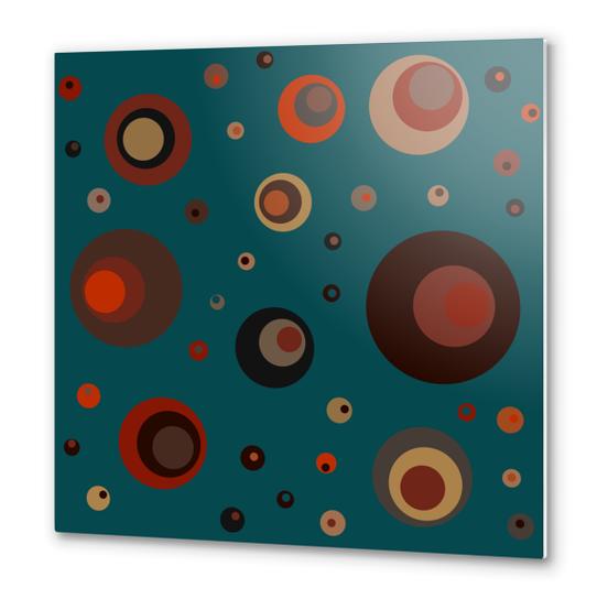 Retro Circles Metal prints by Christy Leigh
