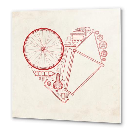 Love Bike (Red) Metal prints by Florent Bodart - Speakerine
