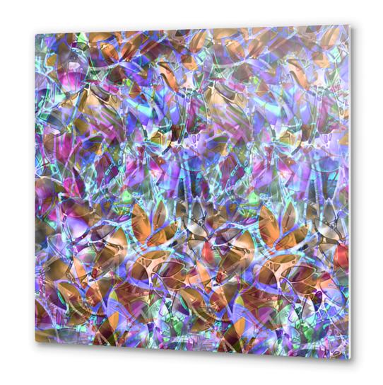 Floral Abstract Stained Glass G268 Metal prints by MedusArt