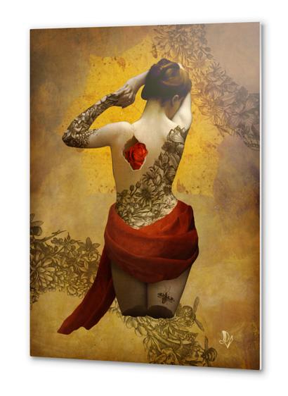 My Heart The Rose Metal prints by DVerissimo