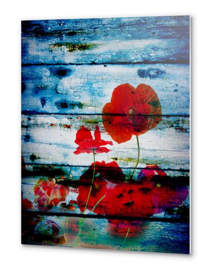 Poppies on Blue Metal prints by Irena Orlov