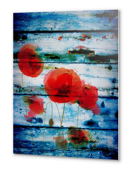 Poppies on Blue II Metal prints by Irena Orlov